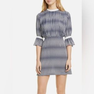 Reiss navy and white dress